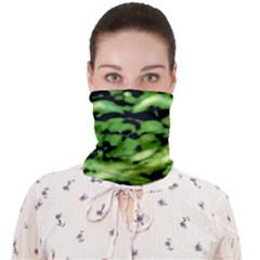 Green  Waves Abstract Series No11 Face Covering Bandana (adult) by DimitriosArt