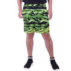 Green  Waves Abstract Series No11 Men s Pocket Shorts by DimitriosArt