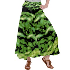 Green  Waves Abstract Series No11 Satin Palazzo Pants by DimitriosArt