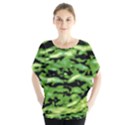 Green  Waves Abstract Series No11 Batwing Chiffon Blouse View1