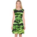 Green  Waves Abstract Series No11 Capsleeve Midi Dress View1