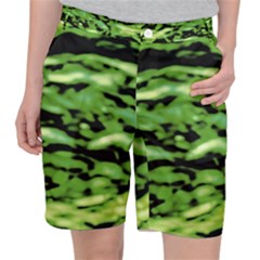 Green  Waves Abstract Series No11 Pocket Shorts by DimitriosArt