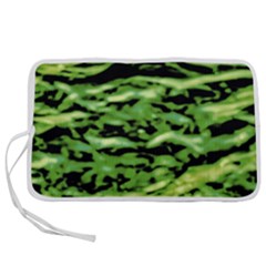 Green  Waves Abstract Series No11 Pen Storage Case (s) by DimitriosArt