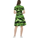 Green  Waves Abstract Series No11 Short Sleeve Waist Detail Dress View2