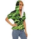 Green  Waves Abstract Series No11 Lightweight Drawstring Hooded Top View3