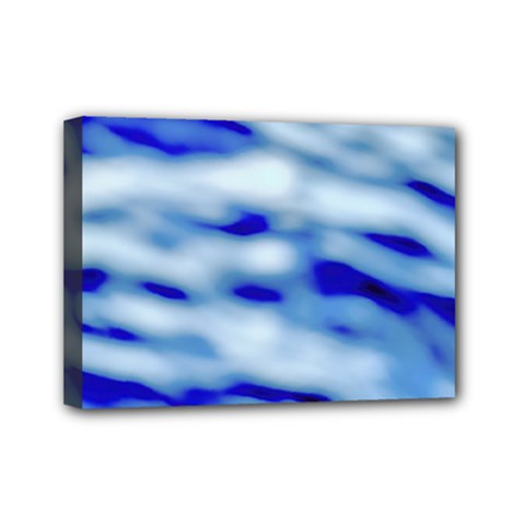 Blue Waves Abstract Series No10 Mini Canvas 7  X 5  (stretched) by DimitriosArt