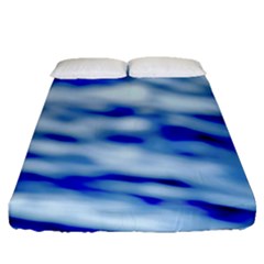 Blue Waves Abstract Series No10 Fitted Sheet (queen Size) by DimitriosArt