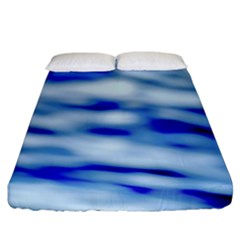 Blue Waves Abstract Series No10 Fitted Sheet (king Size) by DimitriosArt