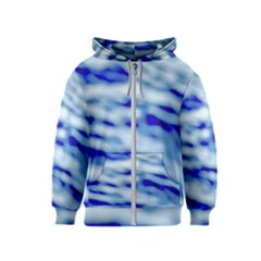 Blue Waves Abstract Series No10 Kids  Zipper Hoodie by DimitriosArt