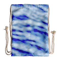 Blue Waves Abstract Series No10 Drawstring Bag (large) by DimitriosArt