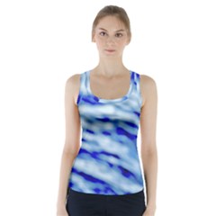 Blue Waves Abstract Series No10 Racer Back Sports Top by DimitriosArt