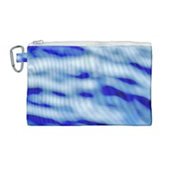 Blue Waves Abstract Series No10 Canvas Cosmetic Bag (large) by DimitriosArt