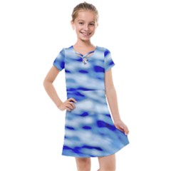 Blue Waves Abstract Series No10 Kids  Cross Web Dress by DimitriosArt