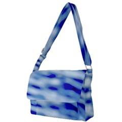 Blue Waves Abstract Series No10 Full Print Messenger Bag (s) by DimitriosArt