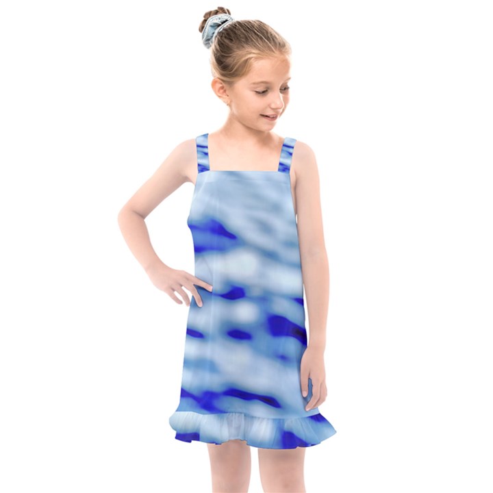 Blue Waves Abstract Series No10 Kids  Overall Dress