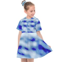 Blue Waves Abstract Series No10 Kids  Sailor Dress by DimitriosArt