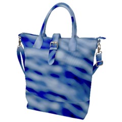 Blue Waves Abstract Series No10 Buckle Top Tote Bag by DimitriosArt