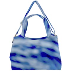 Blue Waves Abstract Series No10 Double Compartment Shoulder Bag by DimitriosArt