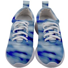 Blue Waves Abstract Series No10 Kids Athletic Shoes by DimitriosArt