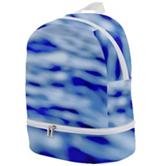 Blue Waves Abstract Series No10 Zip Bottom Backpack by DimitriosArt