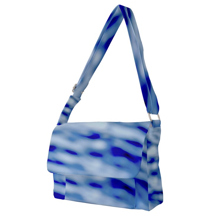 Blue Waves Abstract Series No10 Full Print Messenger Bag (L)