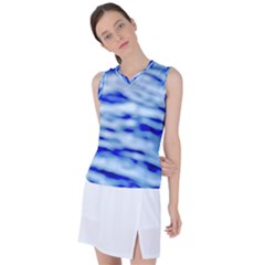 Blue Waves Abstract Series No10 Women s Sleeveless Sports Top by DimitriosArt