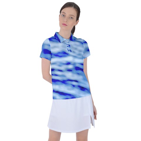 Blue Waves Abstract Series No10 Women s Polo Tee by DimitriosArt