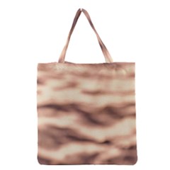 Pink  Waves Abstract Series No6 Grocery Tote Bag by DimitriosArt