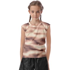 Pink  Waves Abstract Series No6 Kids  Raglan Cap Sleeve Tee by DimitriosArt