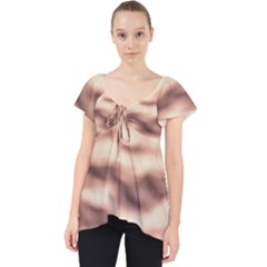 Pink  Waves Abstract Series No6 Lace Front Dolly Top by DimitriosArt