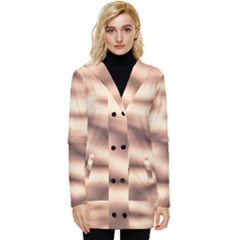 Pink  Waves Abstract Series No6 Button Up Hooded Coat  by DimitriosArt