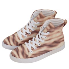 Pink  Waves Abstract Series No6 Men s Hi-top Skate Sneakers by DimitriosArt