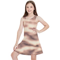 Pink  Waves Abstract Series No6 Kids  Lightweight Sleeveless Dress by DimitriosArt