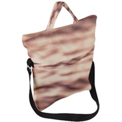 Pink  Waves Abstract Series No6 Fold Over Handle Tote Bag by DimitriosArt