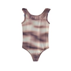 Pink  Waves Abstract Series No6 Kids  Frill Swimsuit by DimitriosArt