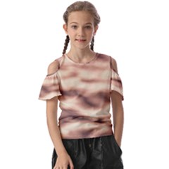 Pink  Waves Abstract Series No6 Kids  Butterfly Cutout Tee by DimitriosArt