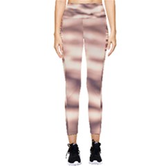 Pink  Waves Abstract Series No6 Pocket Leggings  by DimitriosArt