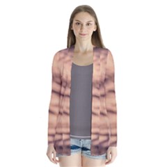 Pink  Waves Abstract Series No5 Drape Collar Cardigan by DimitriosArt