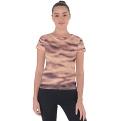 Pink  Waves Abstract Series No5 Short Sleeve Sports Top  by DimitriosArt