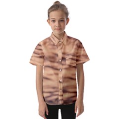 Pink  Waves Abstract Series No5 Kids  Short Sleeve Shirt by DimitriosArt