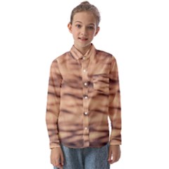 Pink  Waves Abstract Series No5 Kids  Long Sleeve Shirt by DimitriosArt