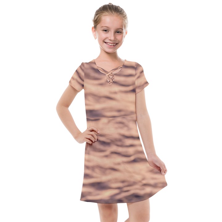 Pink  Waves Abstract Series No5 Kids  Cross Web Dress