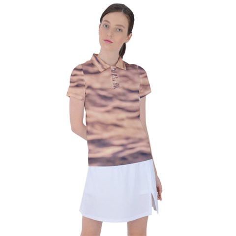 Pink  Waves Abstract Series No5 Women s Polo Tee by DimitriosArt