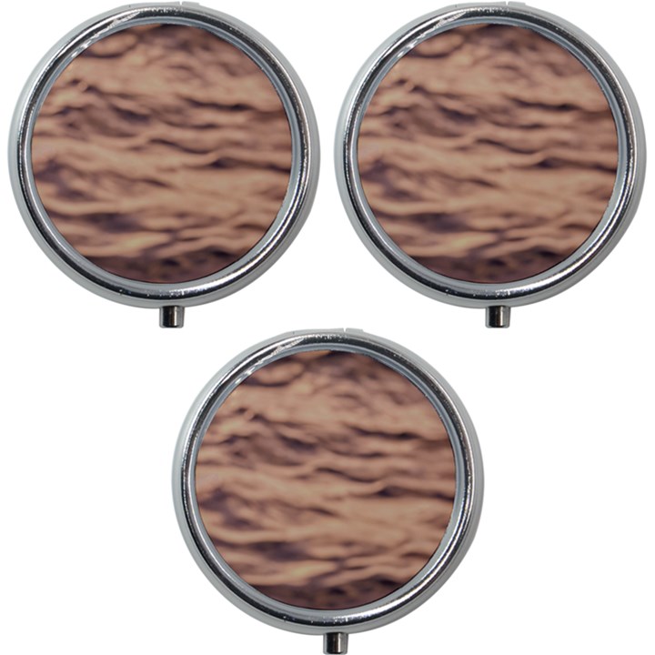 Pink  Waves Abstract Series No5 Mini Round Pill Box (Pack of 3)