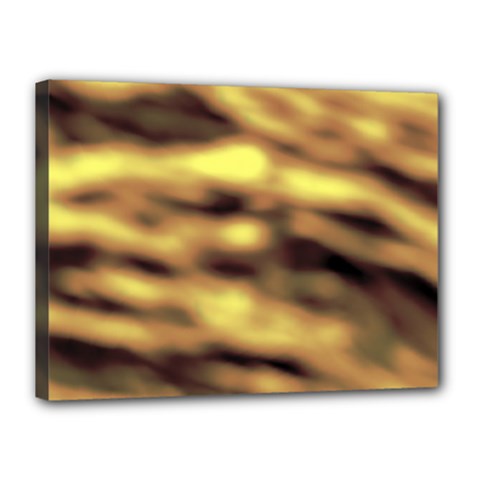 Yellow  Waves Abstract Series No10 Canvas 16  X 12  (stretched) by DimitriosArt