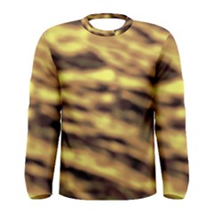 Yellow  Waves Abstract Series No10 Men s Long Sleeve Tee by DimitriosArt