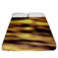 Yellow  Waves Abstract Series No10 Fitted Sheet (king Size) by DimitriosArt