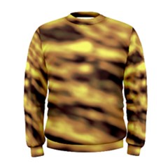 Yellow  Waves Abstract Series No10 Men s Sweatshirt by DimitriosArt