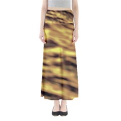 Yellow  Waves Abstract Series No10 Full Length Maxi Skirt by DimitriosArt