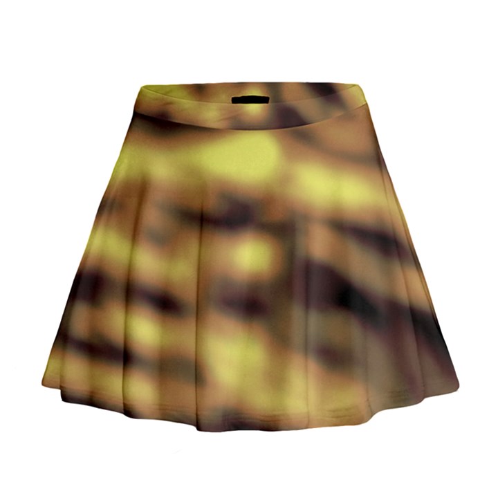 Yellow  Waves Abstract Series No10 Mini Flare Skirt